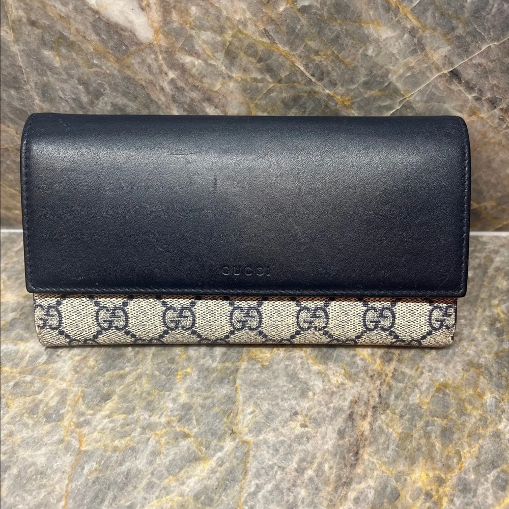 Gucci GG Navy Continental Wallet
